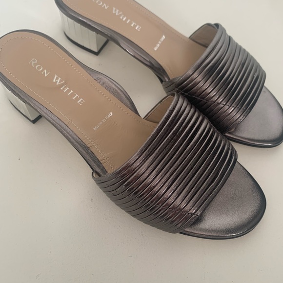 Ron White New Evena Gunmetal sandals with mirror like heels 😍 - Picture 3 of 7